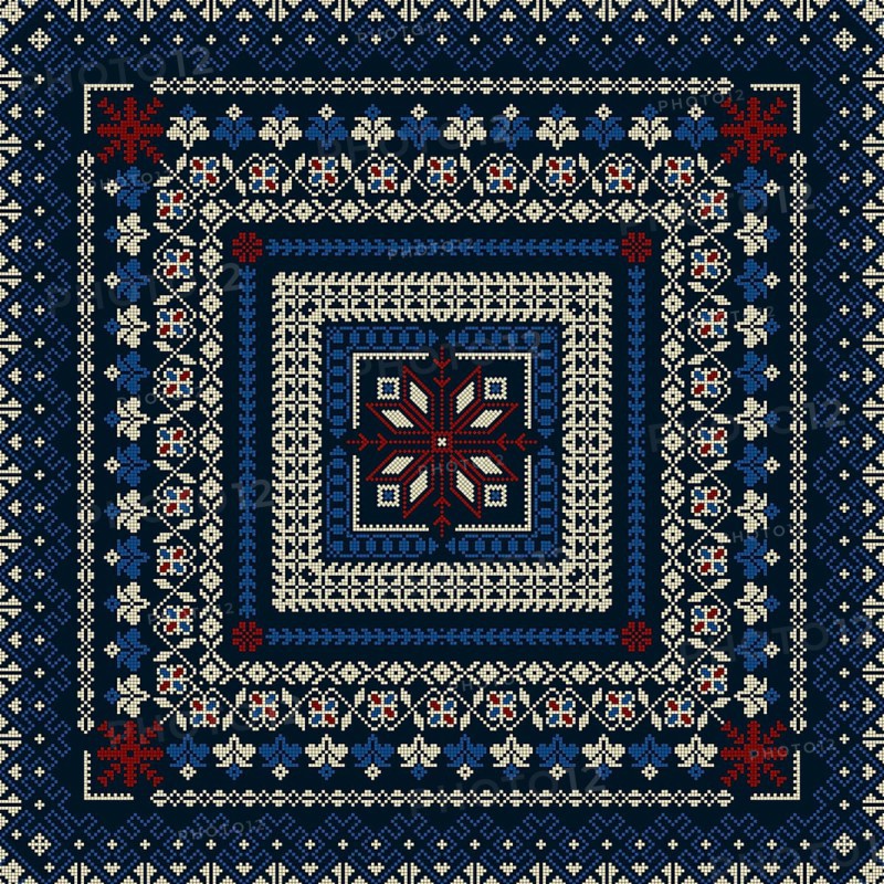 Traditional Latvian embroidery seamless pattern, vector illustration