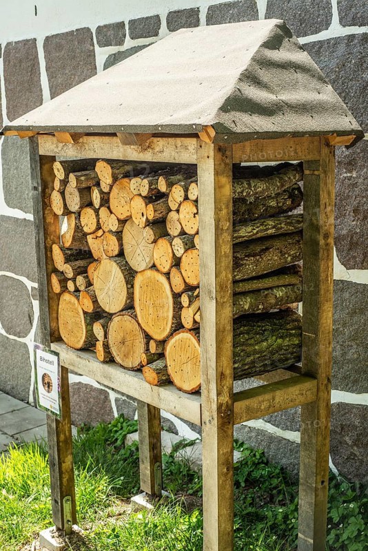 Insect asylum, insect box, insect hotel, bee house, an artificial help for nesting and overwintering insects in Stenshuvud national park, Simrishamn municipality, Skåne county, Sweden, Scandinavia