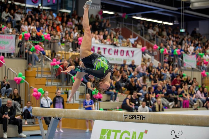 German Gymnastics League (Bundesliga) for woman, 1st competition day 2025 in Mannheim***Emma Malewski (TSV Tittmoning-Chemnitz) on the balance beam