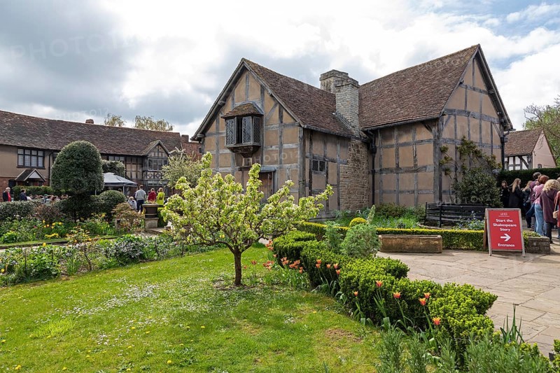 Birthplace of William Shakespeare, view from behind, Stratford-upon-Avon, Warwickshire, England, Great Britain