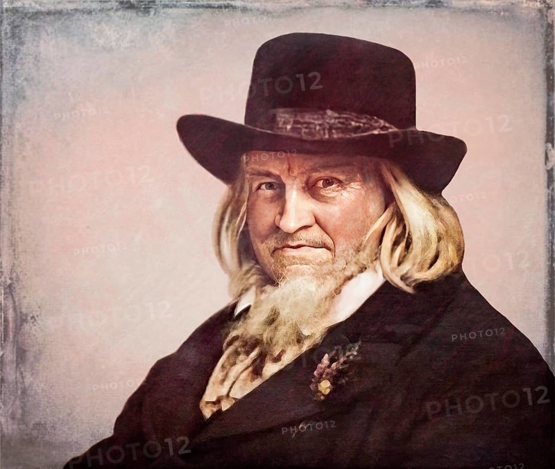 August Heinrich Hoffmann, Hoffmann von Fallersleben, 1798 –1874, German poet, digital edited according to a painting by Ernst Henseler