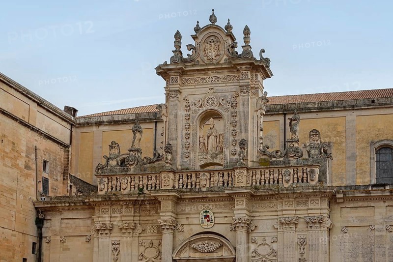 Facade of Lecce Cathedral, Duomo di Lecce, Cattedrale dell'Assunzione della Virgine, Lecce, Apulia, Italy