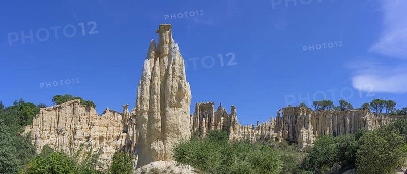 Sandstone rock Les Orgues Ille-sur-Têt, Centre Ville Nord-Ouest, Département Pyrénées-Oriental, France