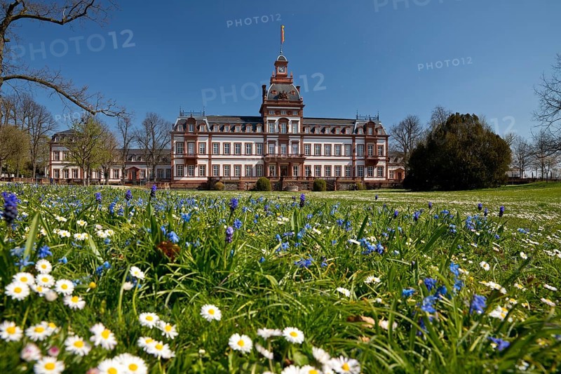 Palace park with Philippsruhe Palace, Historical Museum, Hanau, Hesse, Germany