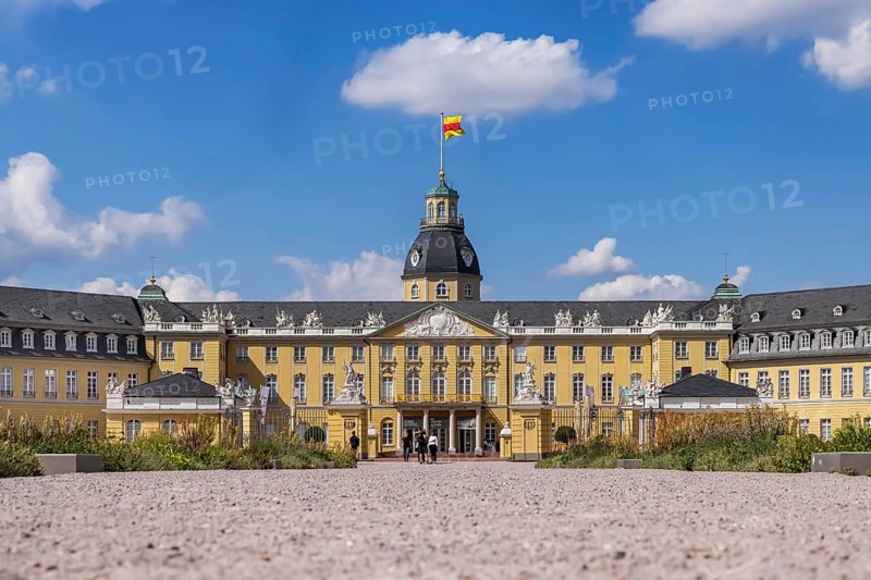 Karlsruhe Palace, former residence of the Margraves and Grand Dukes of Baden. Karlsruhe, Baden-Württemberg, Germany