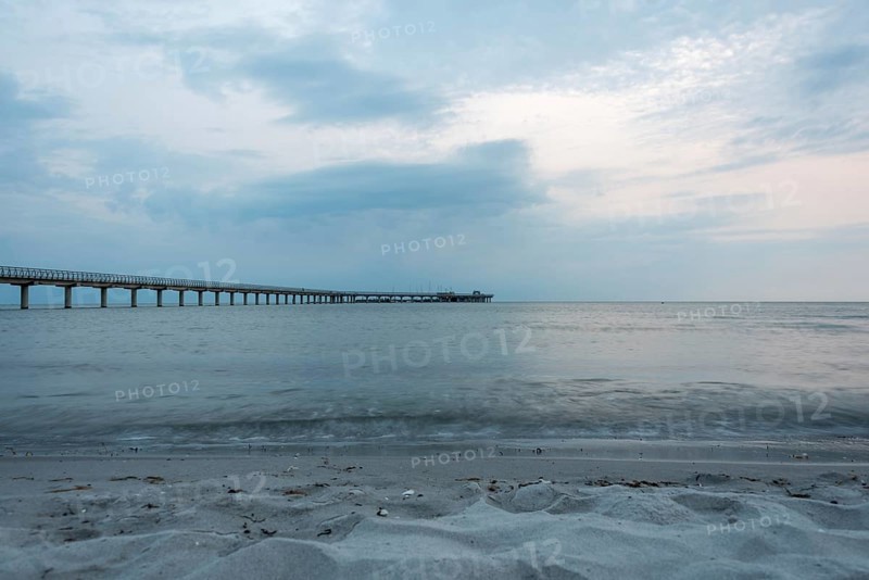 Prerow pier at dawn, Prerow, Mecklenburg-Vorpommern, Germany