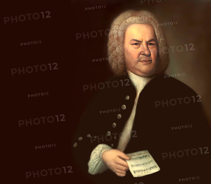 Johann Sebastian Bach, 1685, 1750, German composer, digital edited according to a painting by Elias Gottlob Haussmann