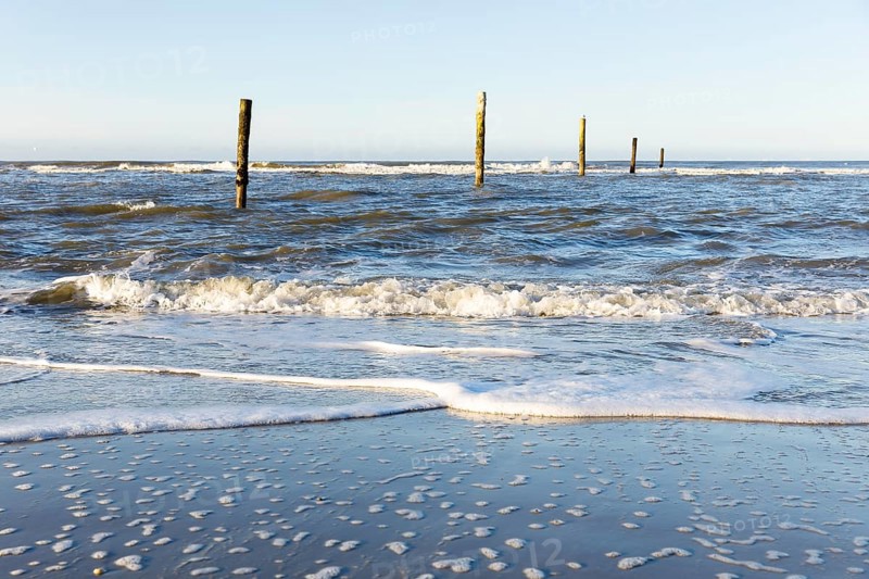 Waves on the north beach of Norderney, Lower Saxony, Germany