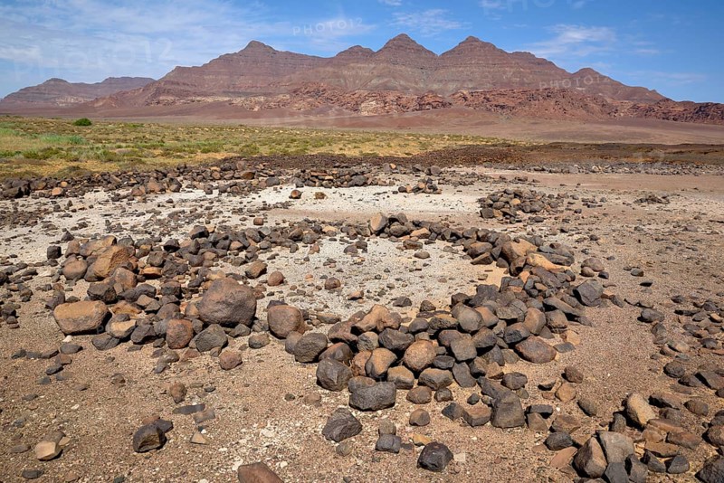 Huab Dry River, Kunene Region, Stone Settlements, Namibia
