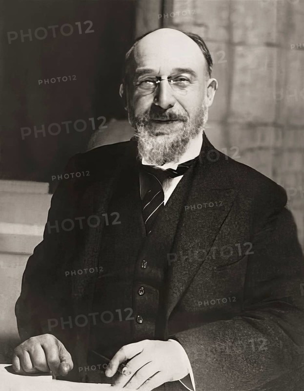 Erik Satie, 1866 – 1925, a French composer and pianist, portrait digitally edited according to a photography by Man Ray, circa 1921