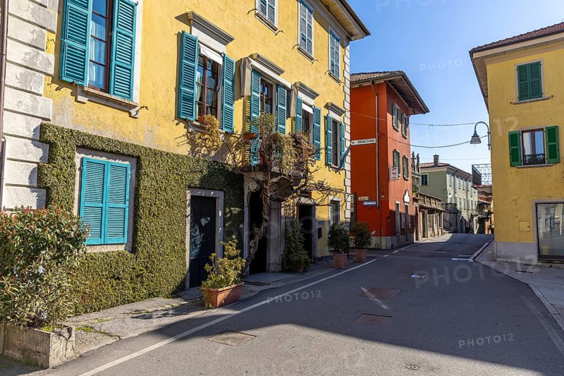 Main road through Mergozzo, Mergozzo, Lago di Mergozzo, Piedmont, Italy