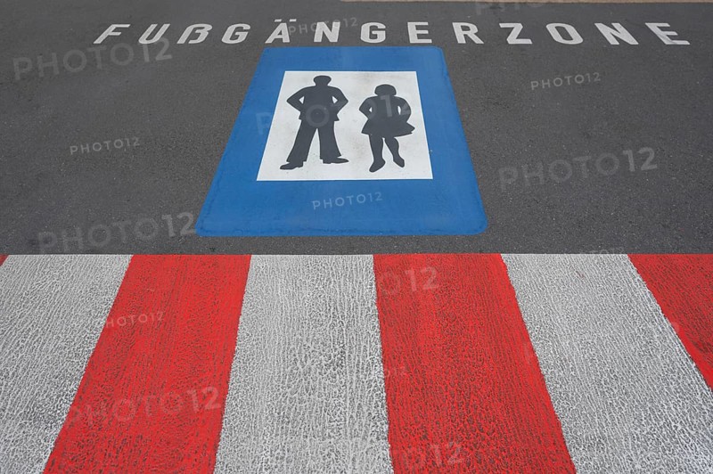 Symbols for a pedestrian zone, Bregenz, Vorarlberg, Austria