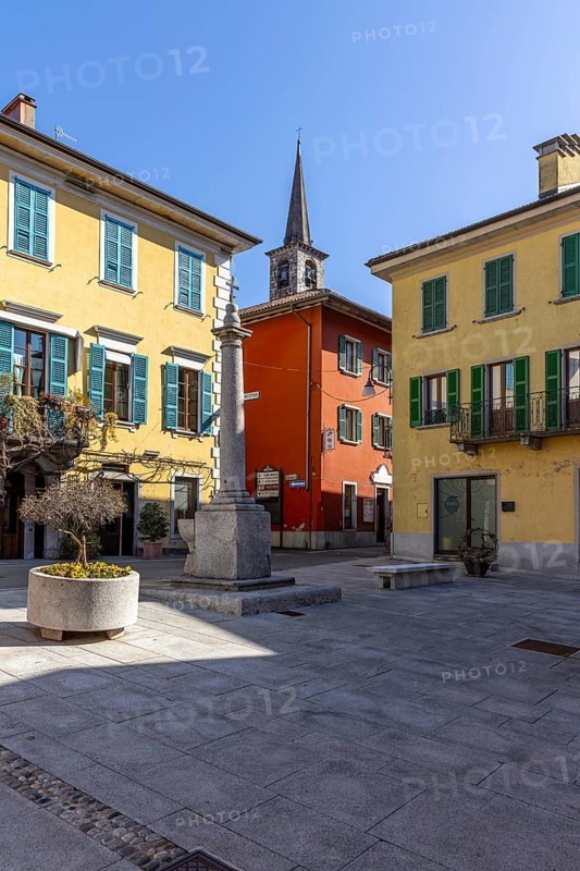 Market square in Mergozzo, Mergozzo, Lago di Mergozzo, Piedmont, Italy