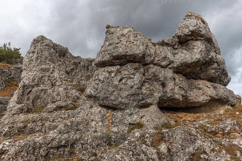 Strangely shaped rocks in the chaos of Nimes le Vieux in the Cevennes National Park. Unesco World Heritage. Fraissinet-de-Fourques, Lozere, France