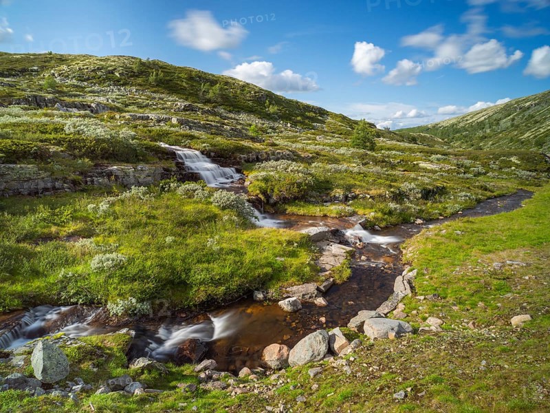 Rondane National Park, Fjell, waterfall, Rondafjell, Enden, Innlandet, Norway