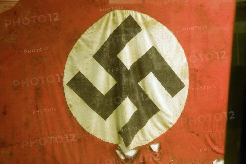 Swastika flag, German Underground Military hospital, Guernsey, Channel Islands, UK