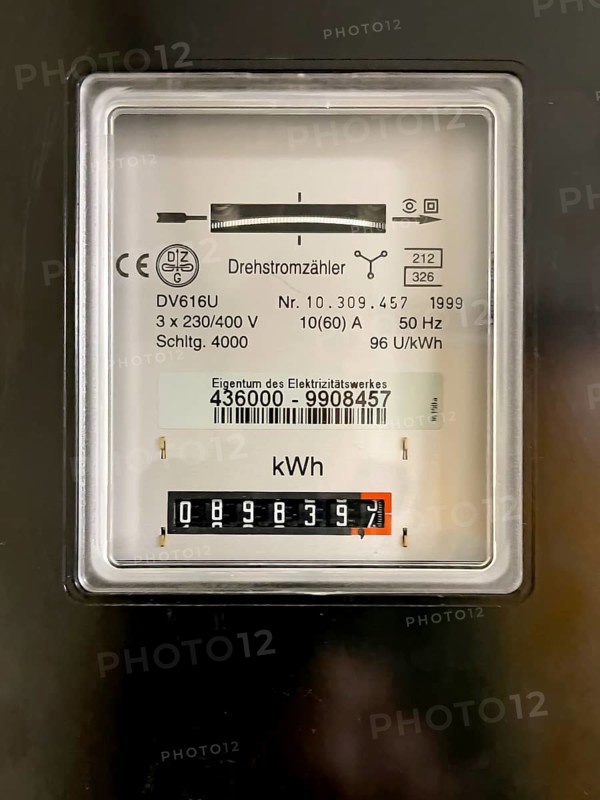 Classic three-phase meter Electricity meter for private households, Germany
