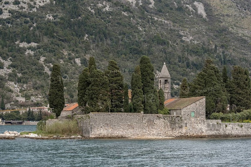 Monastery island of Sveti Ðorde, St George, Bay of Kotor, Montenegro, Balkans