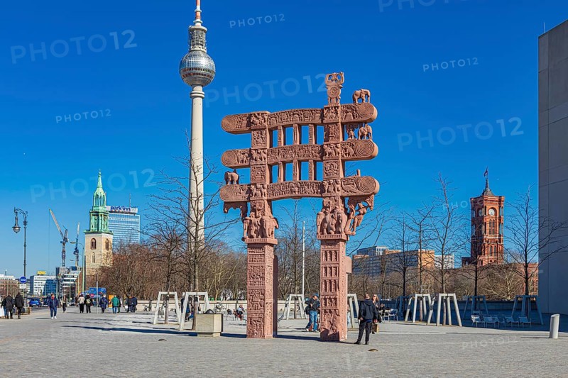 Reconstruction of the Sanchi Tor in front of Berlin Palace in Berlin, Germany
