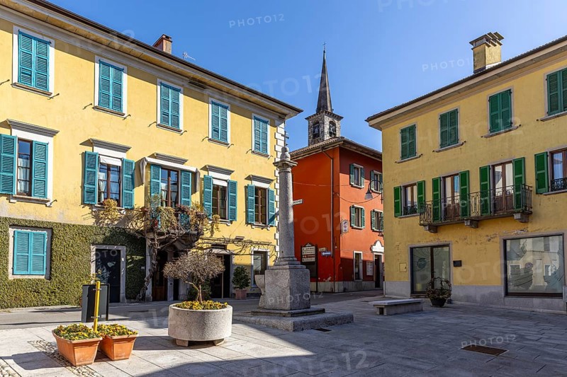 Market square in Mergozzo, Mergozzo, Lago di Mergozzo, Piedmont, Italy