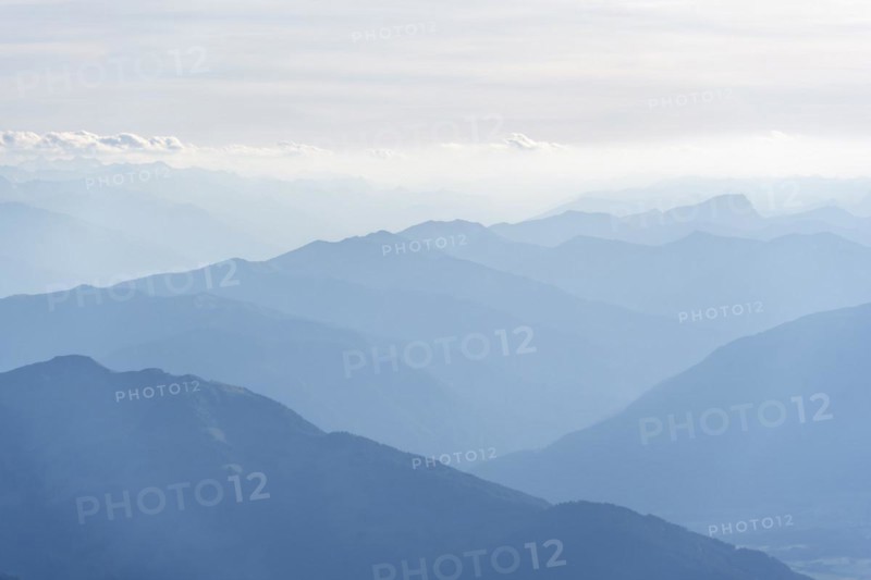 Silhouettes, Dramatic Mountain Landscape, View from Hochkönig, Salzburger Land, Austria