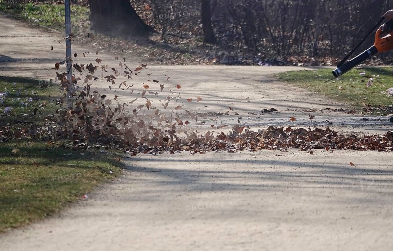 Leaf blower, March, Germany