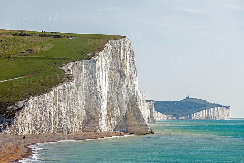 White cliffs, Seven Sisters, beach, Cuckmere Haven, East Sussex, England, Great Britain
