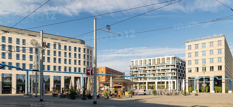 New development on the southern side of Postplatz, Dresden, Saxony, Germany