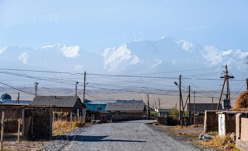 Sary Mogul village, snow-capped mountains, Pamir Mountains, high mountains, Transalai Range, Alay District, Kyrgyzstan