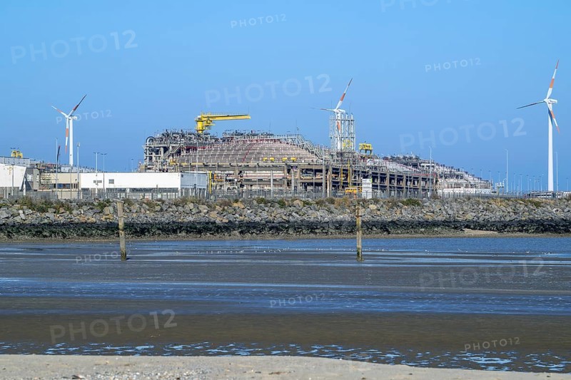 Fluxys Zeebrugge LNG Terminal, liquefied natural gas import terminal in the harbour of Zeebruges seaport, West Flanders, Belgium