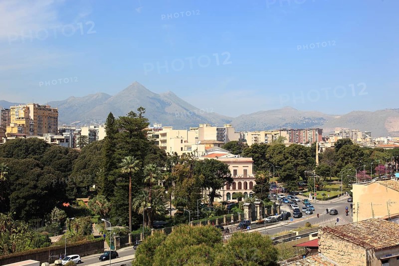 City of Palermo, view from the Campanile di San Giuseppe Cafasso over part of the city, Sicily, Italy