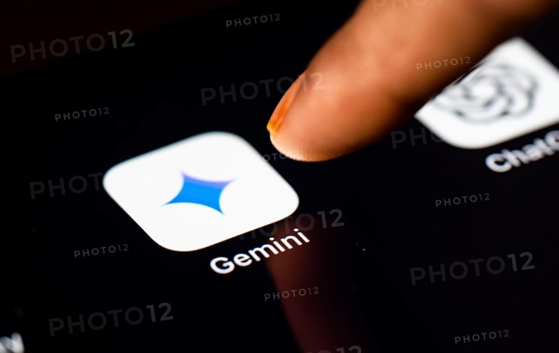 In this photo Illustration a person taps Gemini App icon on a tablet device on 24 May 2025 in New Delhi, India