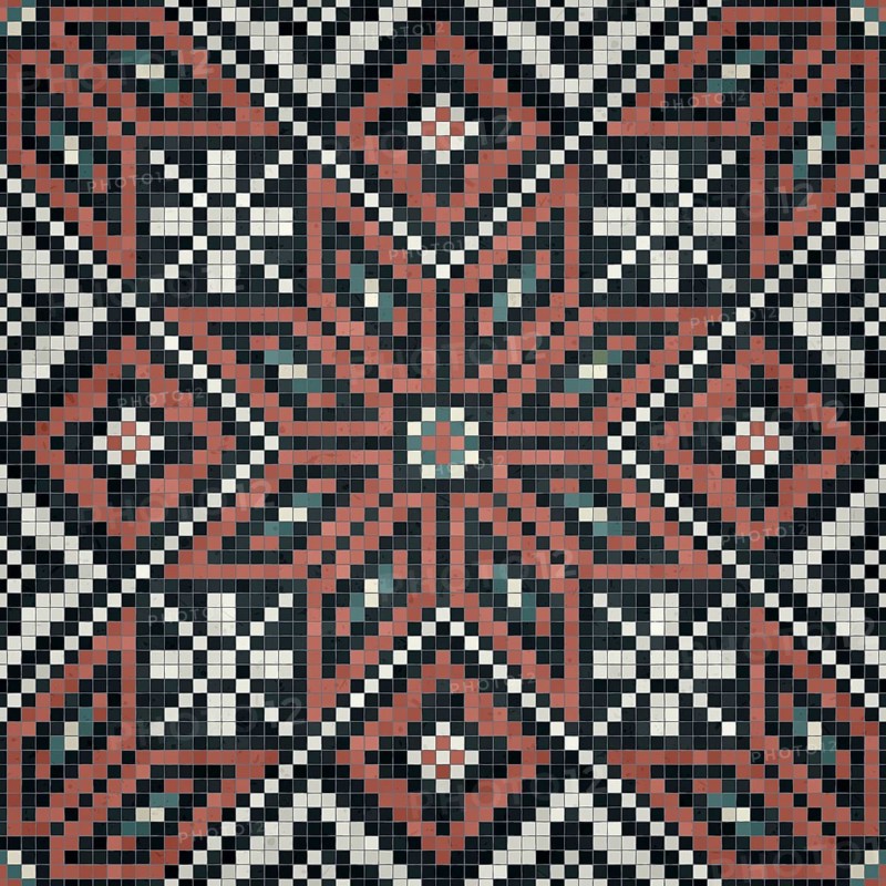 Mosaic tiles background, seamless vector pattern