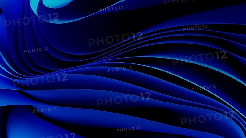Smooth, flowing blue waves form an abstract background, resembling a digital landscape. The design evokes a sense of technology and modernity, suitable for various applications