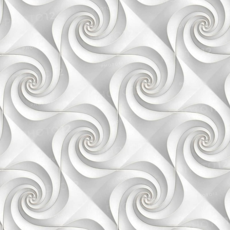 A captivating 3D illustration of seamless, swirling geometric patterns, ideal for wallpapers and graphic designs, presented in a soothing monochrome palette