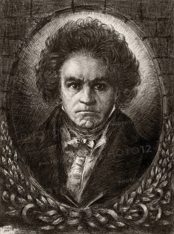 Ludwig van Beethoven, 1770 -1827, German composer, etching by Willy Rudinoff, c. 1930