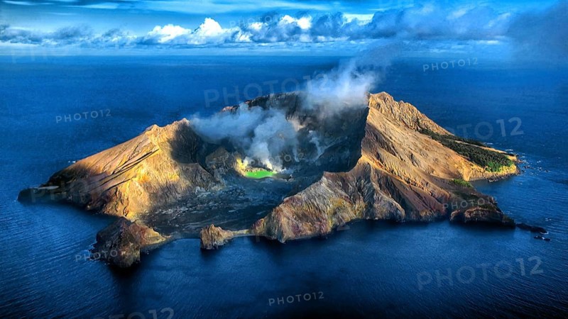 New Zealand, North Island, White Island, aerial view, Whakaari, active volcanic island, volcano, volcanism