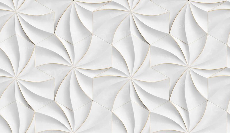 3D expensive wallpaper of architectural modules is black and brown with red gold frayed edges. Realistic seamless texture of high quality