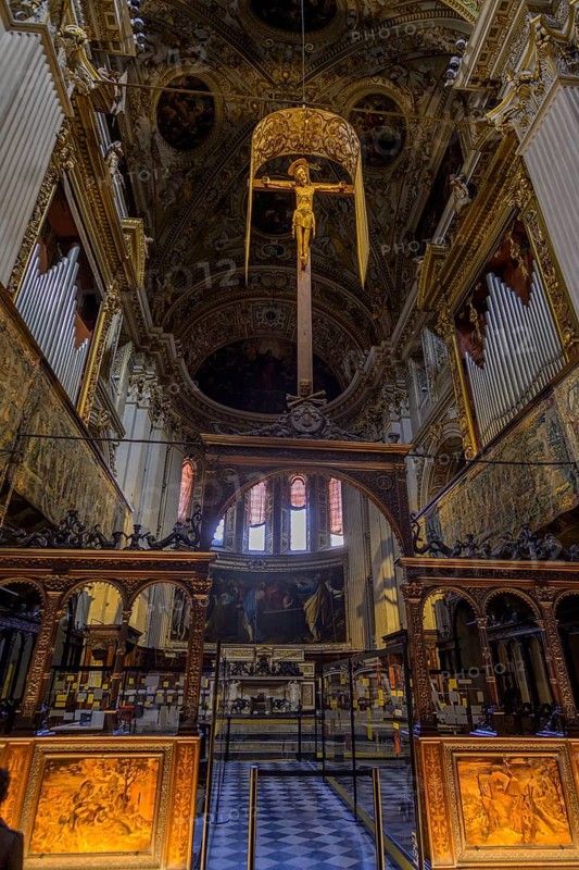 Old wooden cross in the Basilica of Santa Maria Maggiore, Bergamo, Province of Bergamo, Italy