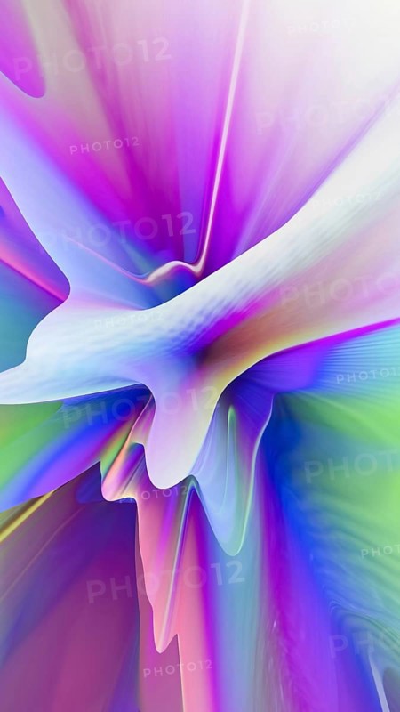 Experience a stunning display of holographic art featuring vibrant 3D extrusions. This image captivates with its fluid transitions and intense color spectrum, creating a mesmerizing visual experience