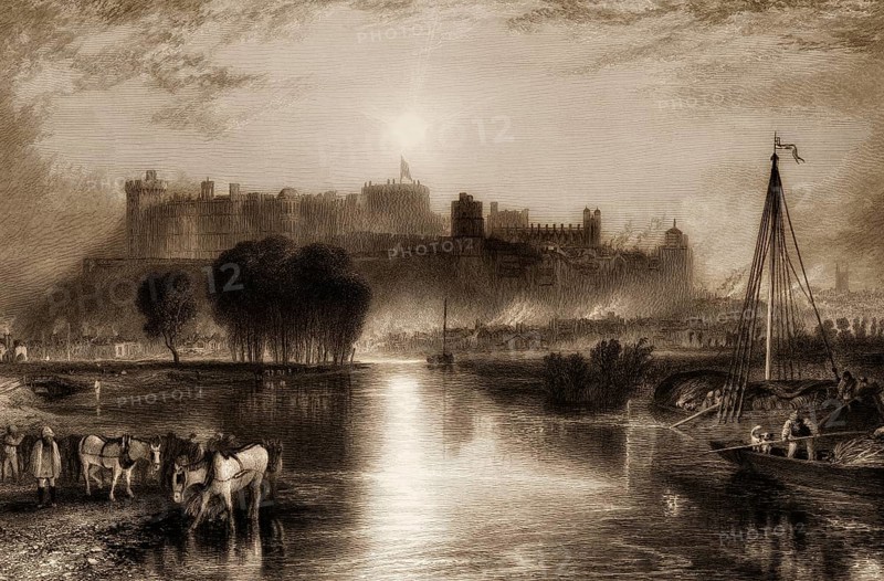 Windsor Castle, 1831, royal residence at Windsor, Berkshire, England, UK, after William Miller