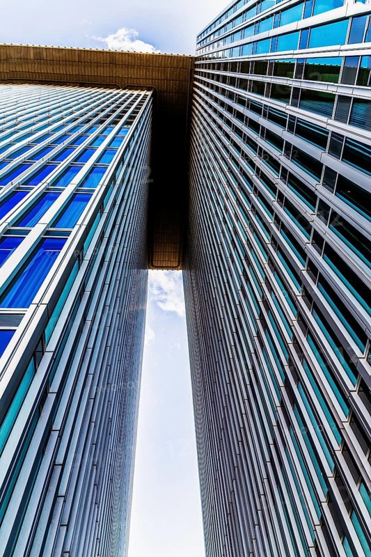 Modern architecture in the city panorama, Rotterdam, the Netherlands