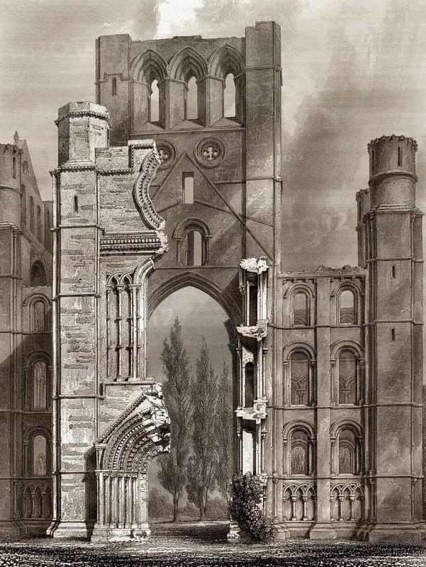 Kelso Abbey, a ruined Scottish abbey in Kelso, Scotland, United Kingdom