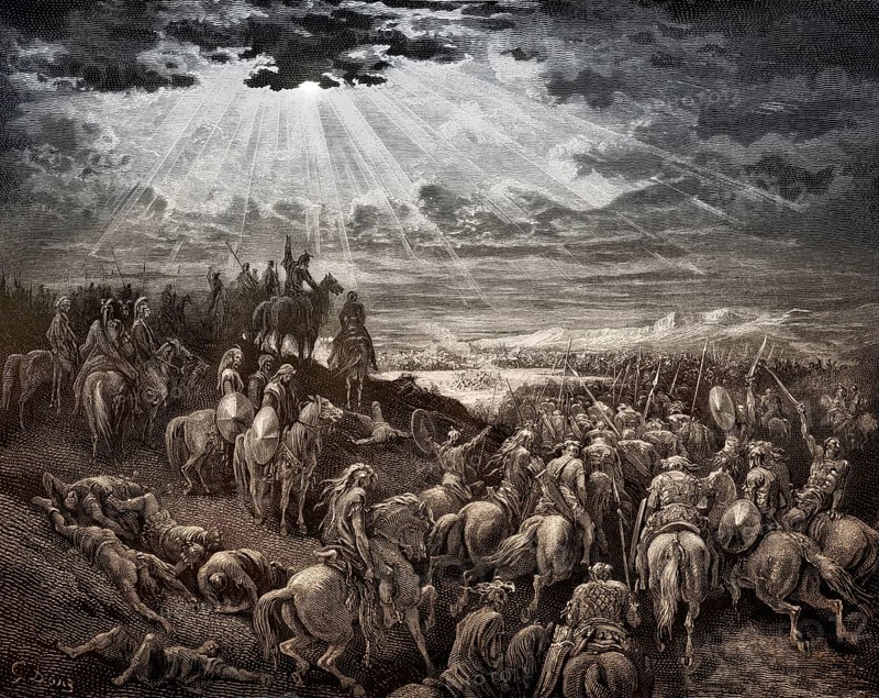Joshua Commanding the Sun to Stand Still, Old Testament, by Gustave Doré, 1863