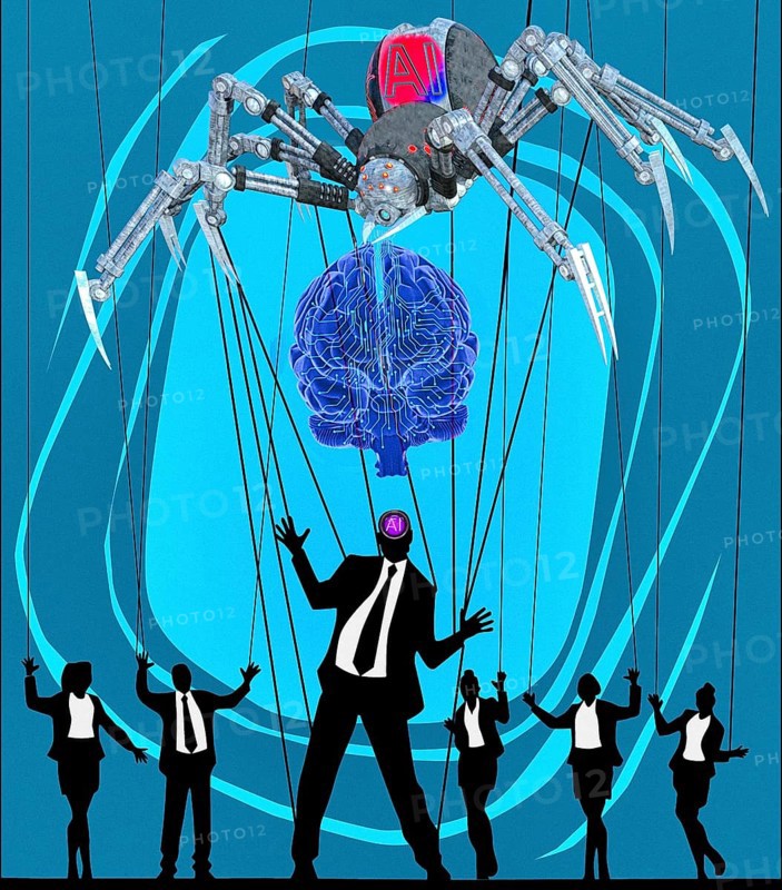 Symbolic photo, AI and AI idealized as perfection of the future, evolution or disruption, enormous risk potential, ChatGBT, AI, OpenAI, chatbot, artificial intelligence, IT system, informatics, AI learning, IT technology, computer system, software, Microsoft, Google, Meta, Alphabet, Open Claw, AI agents, Andropic, Palentir, surveillance, camera in the eye, silicon brain, thinking machine, creativity, new Wonder of the world, Einstein replacement, questionable intelligence, AI research, voice robots, algorithm, Internet threat