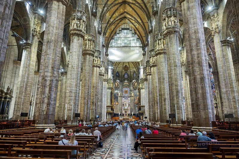 Milan Cathedral from inside the church, Milan, Italy