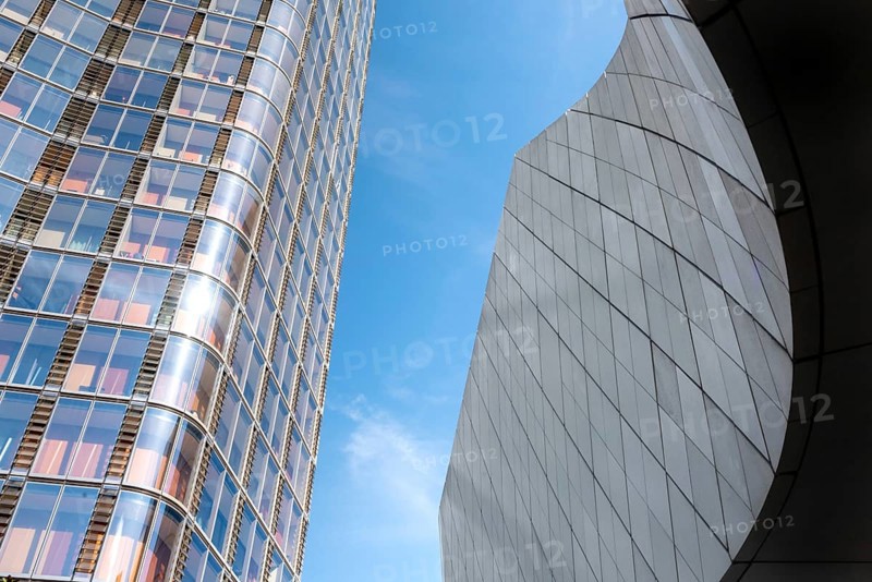 Modern high rise glass fronted British architecture, a business district on the south bank of the River Thames in London, capital city of the United Kingdom