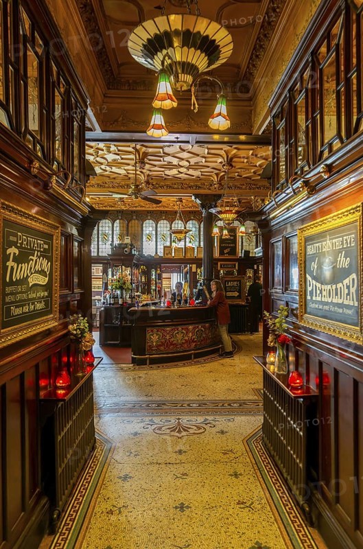 Grade 1 listed interior of the Philharmonic Dining Rooms public house, Hope Street, Liverpool, England, UK