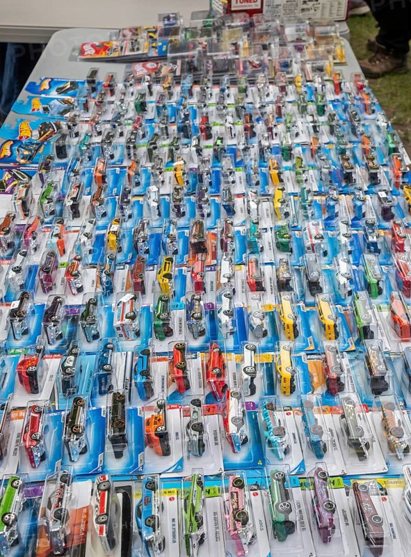 Taylor, Michigan - Hot Wheels toy cars were on sale as thousands crowded the Hot Wheels Legends Tour in suburban Detroit. The tour allows custom car builders to show their work. Each year one car is picked to be the model for an actual Hot Wheels toy car that is sold worldwide