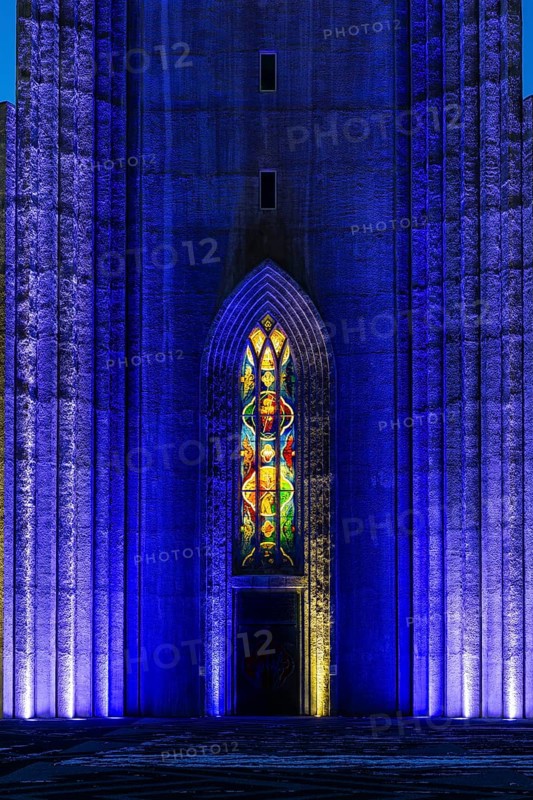 Hallgrímskirkja, Evangelical Lutheran Parish Church of the Icelandic State Church, Blue Hour, Winter, Reykavik, Iceland, Scandinavia